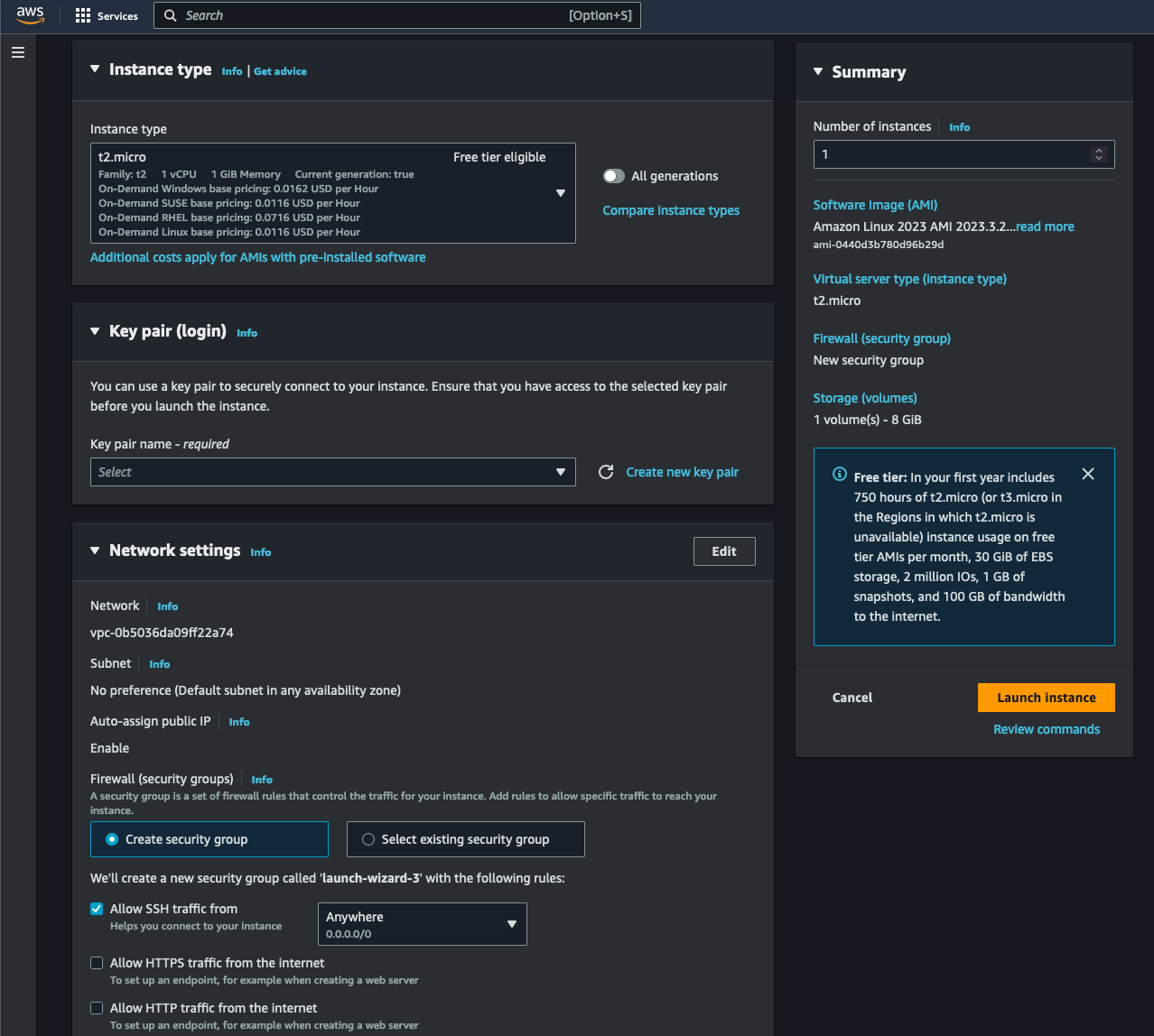 Creating an EC2 Instance